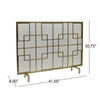 31x41 Fireplace Screen Overlapping Square Design Classic Gold Iron