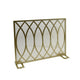 30x40 Fireplace Screen, Overlapping Round Lens Design, Gold Iron