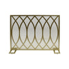 30x40 Fireplace Screen, Overlapping Round Lens Design, Gold Iron