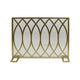 30x40 Fireplace Screen, Overlapping Round Lens Design, Gold Iron
