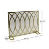 30x40 Fireplace Screen Overlapping Round Lens Design Gold Iron BM325084