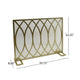 30x40 Fireplace Screen Overlapping Round Lens Design Gold Iron BM325084