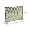 30x40 Fireplace Screen, Overlapping Round Lens Design, Gold Iron