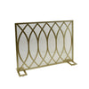30x40 Fireplace Screen, Overlapping Round Lens Design, Gold Iron
