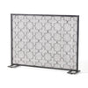 30x41 Fireplace Screen, Classic Clover Trellis Pattern, Black Iron