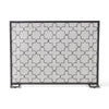 30x41 Fireplace Screen Classic Clover Trellis Pattern Black Iron BM325086