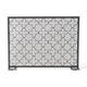 30x41 Fireplace Screen, Classic Clover Trellis Pattern, Black Iron