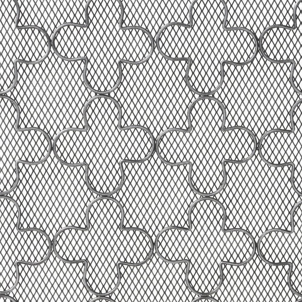 30x41 Fireplace Screen Classic Clover Trellis Pattern Black Iron BM325086