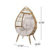 Outdoor Accent Chair Teardrop Cocoon w Beige Pillow Brown PE Rattan BM325088