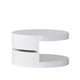 Coffee Table, Open Lower Shelf, Rotating 24" Modern Round White Top
