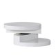 Coffee Table Open Lower Shelf Rotating 24’’ Modern Round White Top BM325089