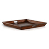 Odel Decorative Serving Tray, 27x27 Square Dark Brown, Mahogany Wood