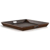 Flint Decorative Serving Tray, 27x27 Square Dark Rustic Oak Brown