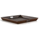 Flint Decorative Serving Tray, 27x27 Square Dark Rustic Oak Brown
