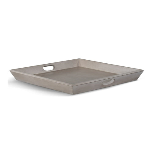 Eyna Decorative Serving Tray, 27x27 Square Taupe Gray Mindi Wood