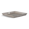 Eyna Decorative Serving Tray, 27x27 Square Taupe Gray Mindi Wood