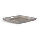 Eyna Decorative Serving Tray, 27x27 Square Taupe Gray Mindi Wood