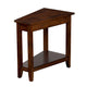 Odel Chairside Table with Shelf 24’’ Angled Dark Brown Mahogany Wood BM325140