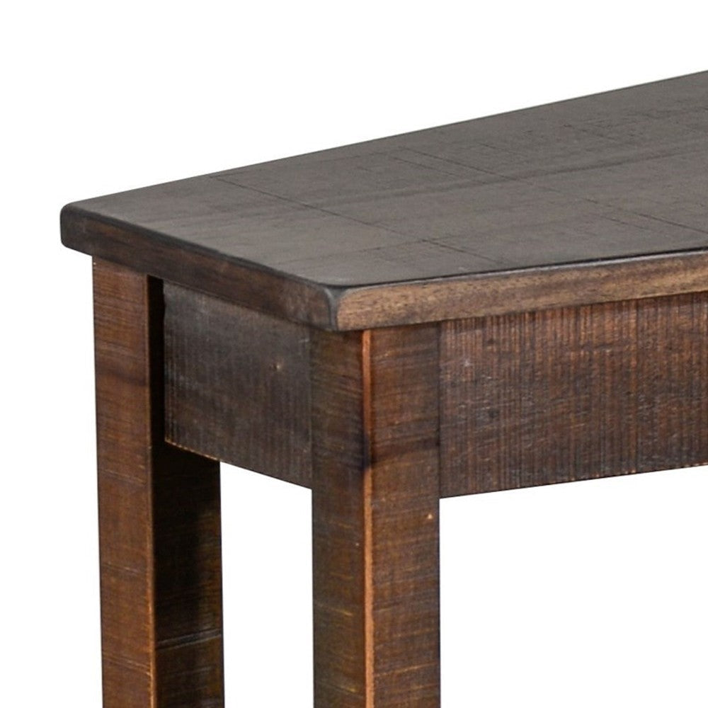 Flint Chairside Table with Shelf 24’’ Angled Dark Brown Mahogany Wood BM325144