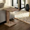 Dazy Sofa Side C Table, 15x12.5 Rustic Light Brown Mahogany Wood