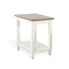 Dean Accent Side Table w Shelf 26’’ Rectangular Brown White Wood BM325149