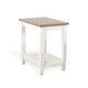 Dean Accent Side Table w Shelf 26’’ Rectangular Brown White Wood BM325149