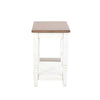 Dean Accent Side Table w Shelf 26’’ Rectangular Brown White Wood BM325149