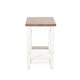 Dean Accent Side Table w Shelf 26’’ Rectangular Brown White Wood BM325149