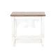 Dean Accent Side Table w Shelf 26’’ Rectangular Brown White Wood BM325149
