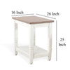 Dean Accent Side Table w Shelf 26’’ Rectangular Brown White Wood BM325149