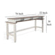 Dean Console Table USB and Cubbies 76’’ Rectangular Brown White Wood BM325150