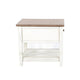Dean Side End Table w Shelf Drawer 26’’ Rectangular Brown White Wood BM325151