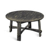 Rena Coffee Table 36’’ Round Top Distressed Rustic Black Wood BM325153