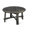 Rena Coffee Table 36’’ Round Top Distressed Rustic Black Wood BM325153