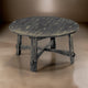 Rena Coffee Table, 36" Round Top, Distressed Rustic Black Wood