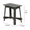 Rena Accent Chairside Table X Legs 24’’ Distressed Rustic Black Wood BM325154