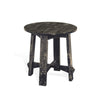 Rena Side End Table X Legs 24’’ Round Distressed Rustic Black Wood BM325155