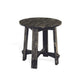 Rena Side End Table X Legs 24’’ Round Distressed Rustic Black Wood BM325155