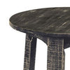 Rena Side End Table X Legs 24’’ Round Distressed Rustic Black Wood BM325155