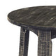 Rena Side End Table X Legs 24’’ Round Distressed Rustic Black Wood BM325155