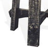 Rena Side End Table X Legs 24’’ Round Distressed Rustic Black Wood BM325155