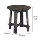 Rena Side End Table X Legs 24’’ Round Distressed Rustic Black Wood BM325155