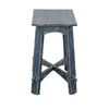 Rena Rustic Side Table 24 Inch Rectangular Distressed Ocean Blue Wood BM325157