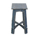 Rena Rustic Side Table 24 Inch Rectangular Distressed Ocean Blue Wood BM325157