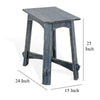 Rena Rustic Side Table 24 Inch Rectangular Distressed Ocean Blue Wood BM325157