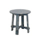 Rena Side End Table 24’’ Round Top Rustic Distressed Blue Wood BM325158
