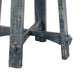 Rena Side End Table 24’’ Round Top Rustic Distressed Blue Wood BM325158