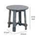 Rena Side End Table 24’’ Round Top Rustic Distressed Blue Wood BM325158