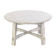 Rena Rustic Coffee Table 36’’ Round Top Distressed White Wood BM325159