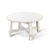Rena Rustic Coffee Table 36’’ Round Top Distressed White Wood BM325159